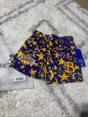 Bucketsquad bktsqd NBA Los Angeles Lakers Purple & Gold Kids Shorts nwt Msrp $50